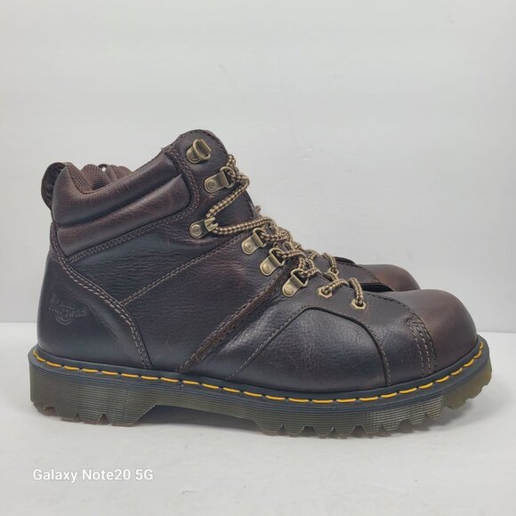 Dr. Martens Fynn Men's Brown Leather Work Boots AW004 US Size 12 - Picture 1 of 9